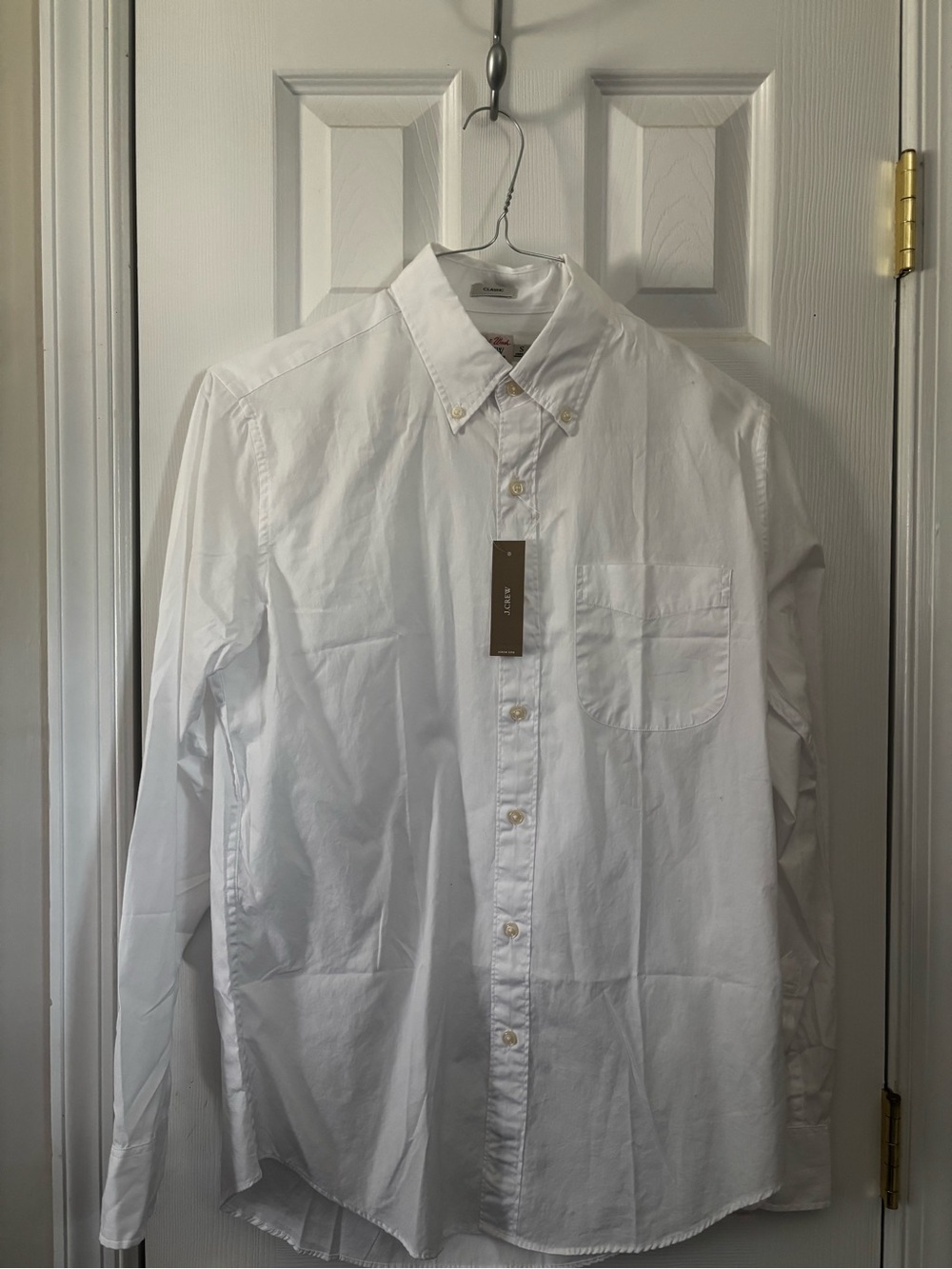 J. Crew Secret Wash Cotton Poplin White Button-Down Shirt - Picture 5 of 7